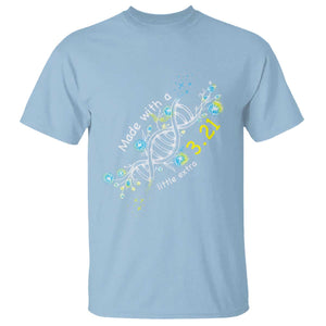 World Down Syndrome Day Made With A Little Extra T Shirt March 21 DNA Flower TS11 Light Blue Print Your Wear