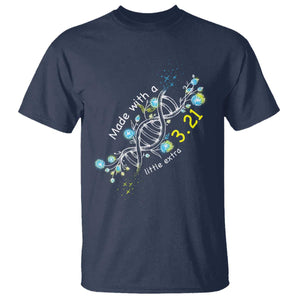 World Down Syndrome Day Made With A Little Extra T Shirt March 21 DNA Flower TS11 Navy Print Your Wear