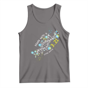 World Down Syndrome Day Made With A Little Extra Tank Top March 21 DNA Flower TS11 Deep Heather Print Your Wear