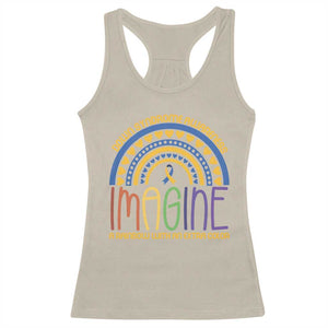 Down Syndrome Awareness Racerback Tank Top Imagine A Rainbow With An Extra Color Heart Rainbow TS11 Sand Print Your Wear