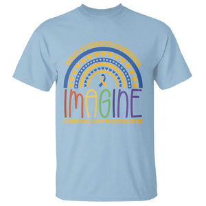 Down Syndrome Awareness T Shirt Imagine A Rainbow With An Extra Color Heart Rainbow TS11 Light Blue Print Your Wear