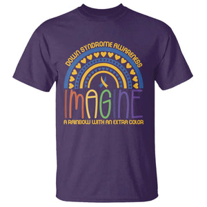 Down Syndrome Awareness T Shirt Imagine A Rainbow With An Extra Color Heart Rainbow TS11 Purple Print Your Wear