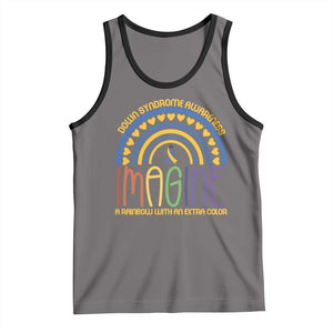 Down Syndrome Awareness Tank Top Imagine A Rainbow With An Extra Color Heart Rainbow TS11 Deep Heather Black Print Your Wear