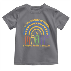 Down Syndrome Awareness Toddler T Shirt Imagine A Rainbow With An Extra Color Heart Rainbow TS11 Charcoal Print Your Wear