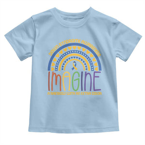Down Syndrome Awareness Toddler T Shirt Imagine A Rainbow With An Extra Color Heart Rainbow TS11 Light Blue Print Your Wear