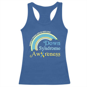 Down Syndrome Awareness Racerback Tank Top Imagine A Rainbow With An Extra Color TS11 Royal Blue Print Your Wear
