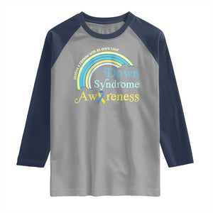 Down Syndrome Awareness Raglan Shirt Imagine A Rainbow With An Extra Color TS11 Sport Gray Navy Print Your Wear
