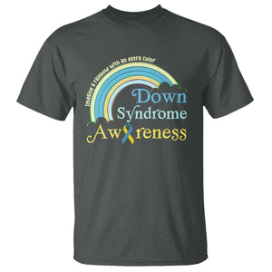 Down Syndrome Awareness T Shirt Imagine A Rainbow With An Extra Color TS11 Dark Heather Print Your Wear