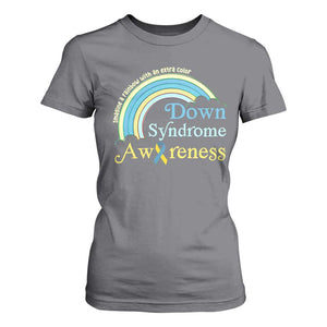 Down Syndrome Awareness T Shirt For Women Imagine A Rainbow With An Extra Color TS11 Charcoal Print Your Wear