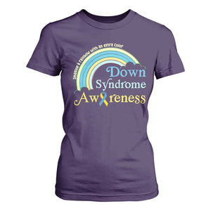 Down Syndrome Awareness T Shirt For Women Imagine A Rainbow With An Extra Color TS11 Purple Print Your Wear