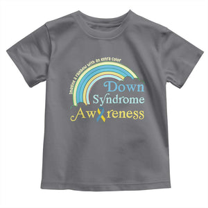 Down Syndrome Awareness Toddler T Shirt Imagine A Rainbow With An Extra Color TS11 Charcoal Print Your Wear
