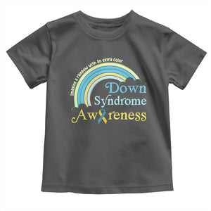 Down Syndrome Awareness Toddler T Shirt Imagine A Rainbow With An Extra Color TS11 Dark Heather Print Your Wear