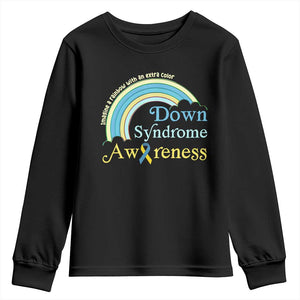Down Syndrome Awareness Youth Sweatshirt Imagine A Rainbow With An Extra Color TS11 Black Print Your Wear