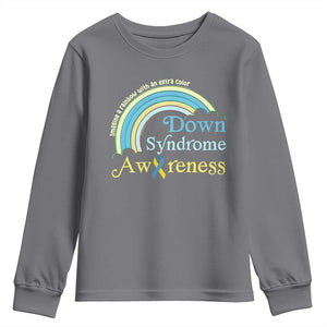 Down Syndrome Awareness Youth Sweatshirt Imagine A Rainbow With An Extra Color TS11 Charcoal Print Your Wear