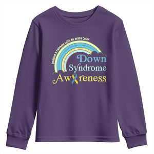 Down Syndrome Awareness Youth Sweatshirt Imagine A Rainbow With An Extra Color TS11 Purple Print Your Wear