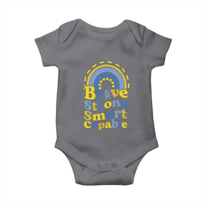Down Syndrome Awareness Baby Onesie Brave Strong Smart Capable Rainbow TS11 Charcoal Print Your Wear