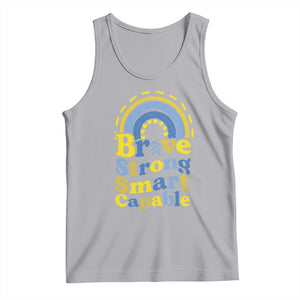 Down Syndrome Awareness Tank Top Brave Strong Smart Capable Rainbow TS11 Athletic Heather Print Your Wear