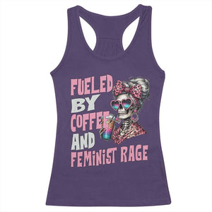 Fueled By Coffee And Feminist Rage Racerback Tank Top Feminism Coffee Lovers TS11 Purple Print Your Wear