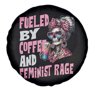 Fueled By Coffee And Feminist Rage Spare Tire Cover Feminism Coffee Lovers TS11 Print Your Wear