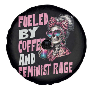 Fueled By Coffee And Feminist Rage Spare Tire Cover Feminism Coffee Lovers TS11 Print Your Wear