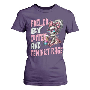 Fueled By Coffee And Feminist Rage T Shirt For Women Feminism Coffee Lovers TS11 Purple Print Your Wear