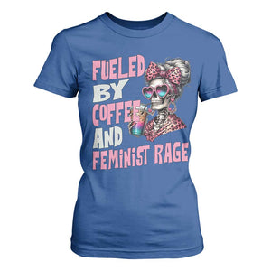 Fueled By Coffee And Feminist Rage T Shirt For Women Feminism Coffee Lovers TS11 Royal Blue Print Your Wear