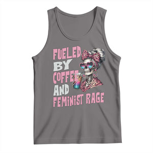 Fueled By Coffee And Feminist Rage Tank Top Feminism Coffee Lovers TS11 Deep Heather Print Your Wear