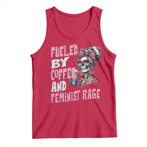 Fueled By Coffee And Feminist Rage Tank Top Feminism Coffee Lovers TS11 Red Print Your Wear