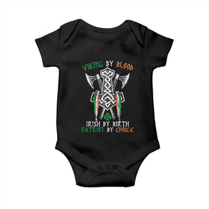Viking By Blood Irish By Birth Patriot By Choice Baby Onesie Irish Viking Axes Celtic Knot TS11 Black Print Your Wear