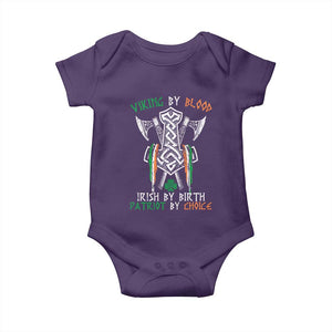 Viking By Blood Irish By Birth Patriot By Choice Baby Onesie Irish Viking Axes Celtic Knot TS11 Purple Print Your Wear
