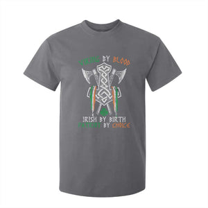Viking By Blood Irish By Birth Patriot By Choice T Shirt For Kid Irish Viking Axes Celtic Knot TS11 Charcoal Print Your Wear