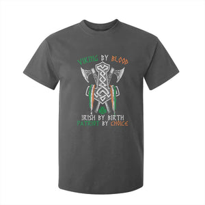 Viking By Blood Irish By Birth Patriot By Choice T Shirt For Kid Irish Viking Axes Celtic Knot TS11 Dark Heather Print Your Wear