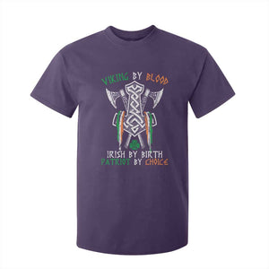 Viking By Blood Irish By Birth Patriot By Choice T Shirt For Kid Irish Viking Axes Celtic Knot TS11 Purple Print Your Wear