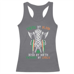 Viking By Blood Irish By Birth Patriot By Choice Racerback Tank Top Irish Viking Axes Celtic Knot TS11 Charcoal Print Your Wear