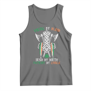 Viking By Blood Irish By Birth Patriot By Choice Tank Top Irish Viking Axes Celtic Knot TS11 Black Heather Print Your Wear