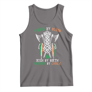 Viking By Blood Irish By Birth Patriot By Choice Tank Top Irish Viking Axes Celtic Knot TS11 Deep Heather Print Your Wear