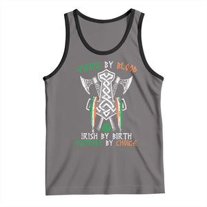 Viking By Blood Irish By Birth Patriot By Choice Tank Top Irish Viking Axes Celtic Knot TS11 Deep Heather Black Print Your Wear