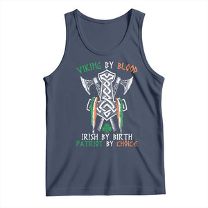 Viking By Blood Irish By Birth Patriot By Choice Tank Top Irish Viking Axes Celtic Knot TS11 Navy Print Your Wear