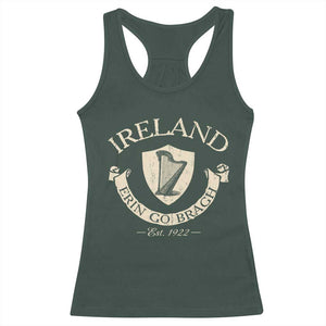 Ireland Erin Go Bragh Est 1922 Racerback Tank Top Irish Pride Vintage Harp TS11 Dark Forest Green Print Your Wear