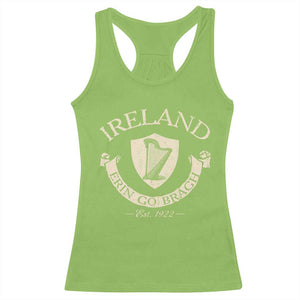 Ireland Erin Go Bragh Est 1922 Racerback Tank Top Irish Pride Vintage Harp TS11 Lime Print Your Wear
