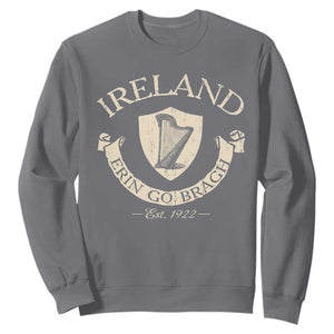 Ireland Erin Go Bragh Est 1922 Sweatshirt Irish Pride Vintage Harp TS11 Charcoal Print Your Wear