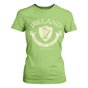 Ireland Erin Go Bragh Est 1922 T Shirt For Women Irish Pride Vintage Harp TS11 Lime Print Your Wear
