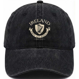 Ireland Erin Go Bragh Est 1922 Washed Cotton Baseball Cap Irish Pride Vintage Harp TS11 Print Your Wear