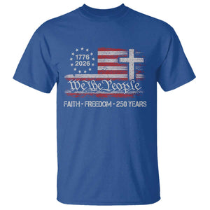 Faith Freedom 250 Years T Shirt Christian USA 250th Anniversary TS11 Royal Blue Print Your Wear