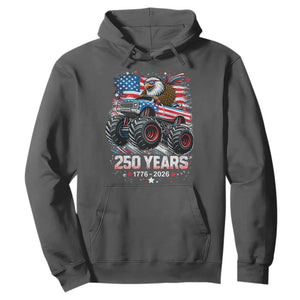 USA 250th Anniversary 250 Years 1776 2026 Monster Truck Eagle Hoodie TS11 Dark Heather Print Your Wear