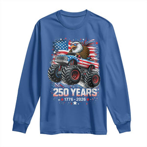 USA 250th Anniversary 250 Years 1776 2026 Monster Truck Eagle Long Sleeve Shirt TS11 Royal Blue Print Your Wear