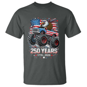 USA 250th Anniversary 250 Years 1776 2026 Monster Truck Eagle T Shirt TS11 Dark Heather Print Your Wear
