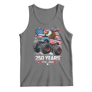 USA 250th Anniversary 250 Years 1776 2026 Monster Truck Eagle Tank Top TS11 Black Heather Print Your Wear