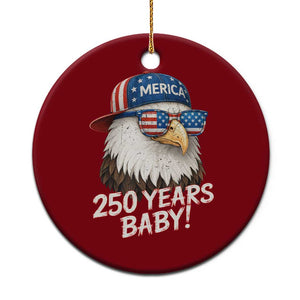 250th Anniversary USA 250 Years Baby Bald Eagle Ceramic Ornament TS11 1pc Red Print Your Wear