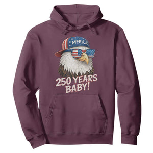 250th Anniversary USA 250 Years Baby Bald Eagle Hoodie TS11 Maroon Print Your Wear